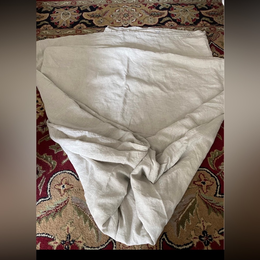 Beige duvet, 100% linen queen full euc